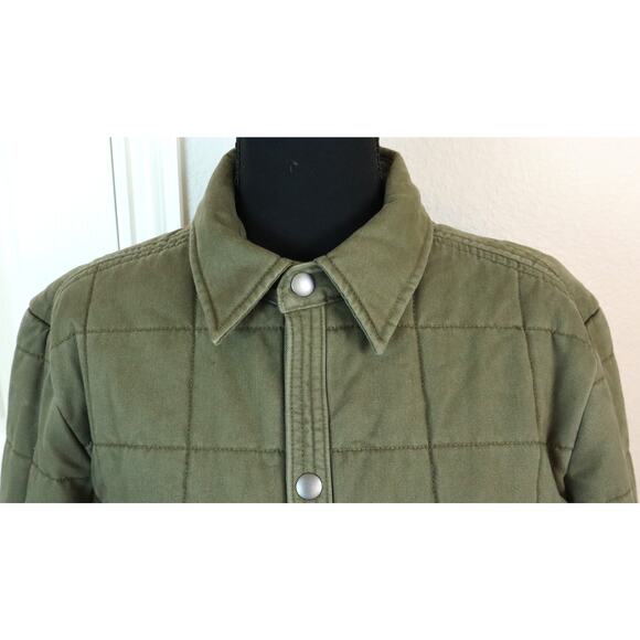 FOSSIL Vintage Y2K Green Quilted Canvas Barn Chore Jacket Fall Snap Medium - Picture 3 of 9